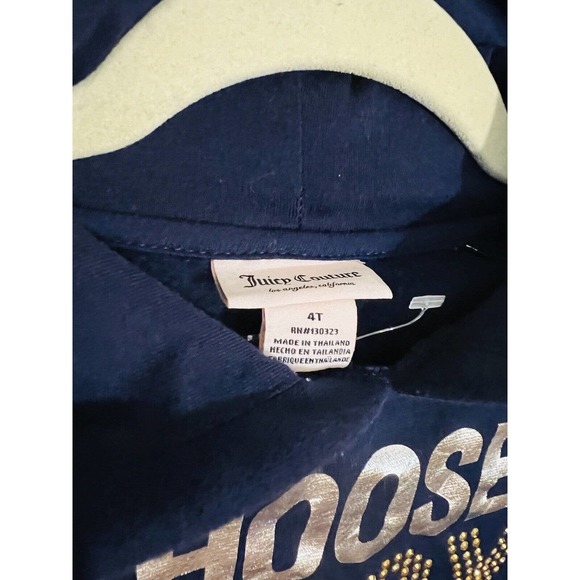 Juicy Couture Toddler Hoodie Navy Blue NWT Size 4t - Picture 5 of 5